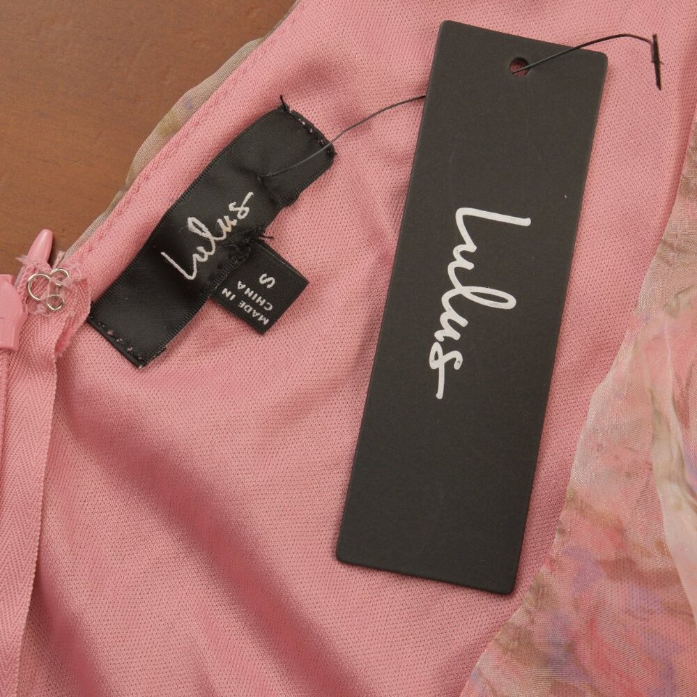 Lulu's Dreamiest Desires Floral Flutter Sleeve V-neck Maxi Dress, Pink, Small - Picture 4 of 11